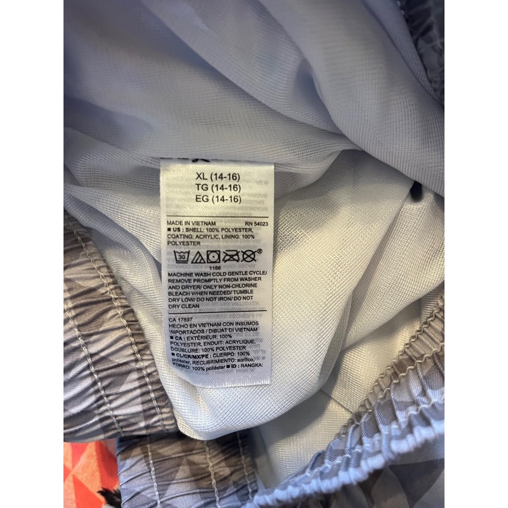 Old Navy Youth XL Swim Shorts Gray Palm Tree Print Elastic Waist Drawstring - Picture 5 of 5